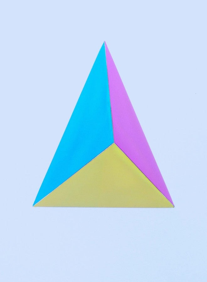 CMY Cubes The Ignis (50mm) - Cyan, Magenta & Yellow Polyhedron - Subtractive Color Mixing Optical Tetrahedron - Teaches Subtractive Color Mixing - Educational, Physics & Kinetic Art Desk Object - Image 1